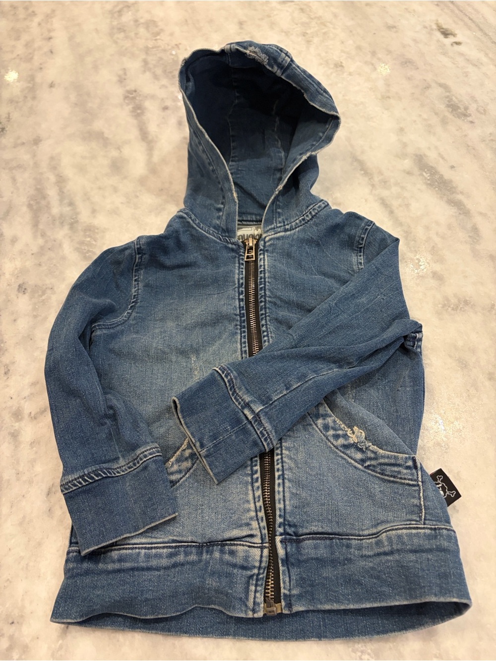 Nununu Kids Denim Hooded Jacket - Blue